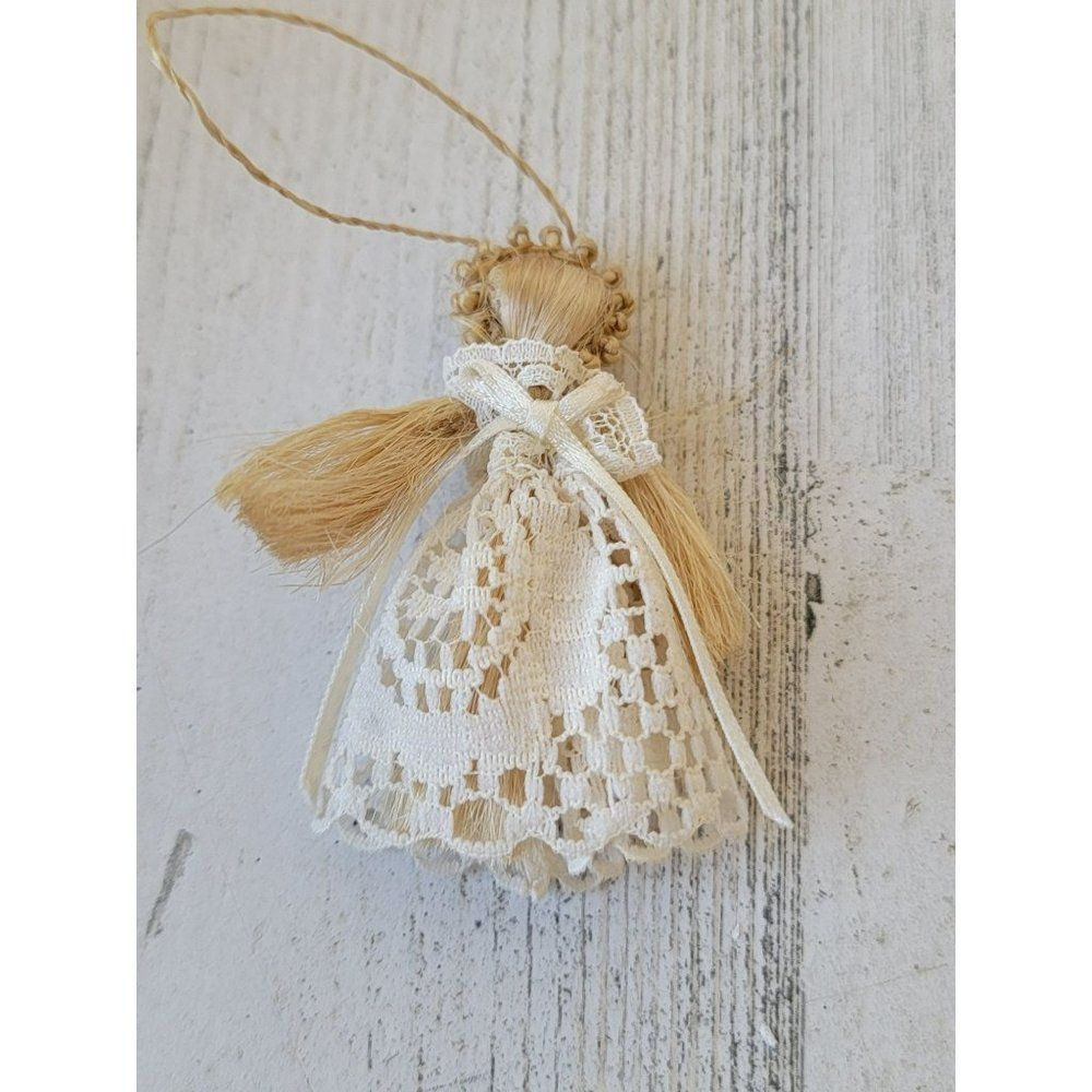 Handmade mini angel Hay doll‎ ornament Xmas